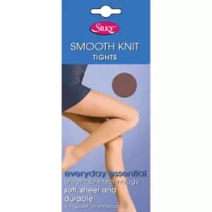 Silky Womens/Ladies Smooth Knit Tights Extra Size (1 Pairs) (X-Large (48a-54a)) (Nude)
