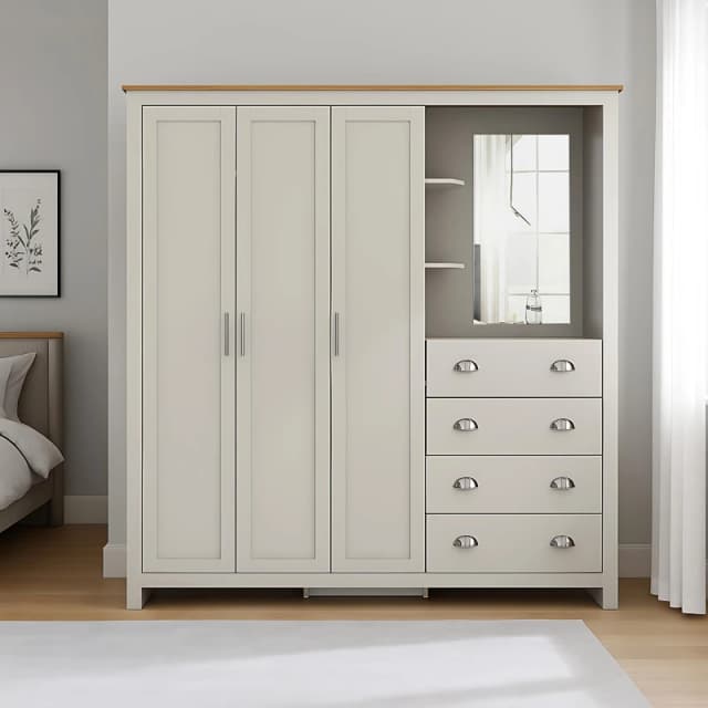 Jack Wills Lancaster 4 Drawer Wardrobe Combi Unit Grey unisex Set
