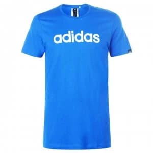 adidas adidas Mens Essentials Linear T-Shirt - Blue/White