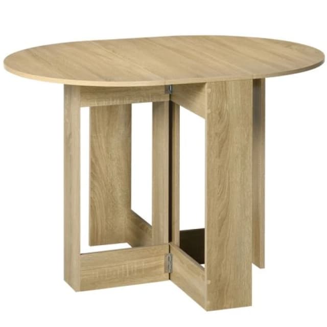 HOMCOM Folding Dining Table Foldable Drop Leaf Dinner Table for Kitchen Oak TJ Hughes 5056725586447