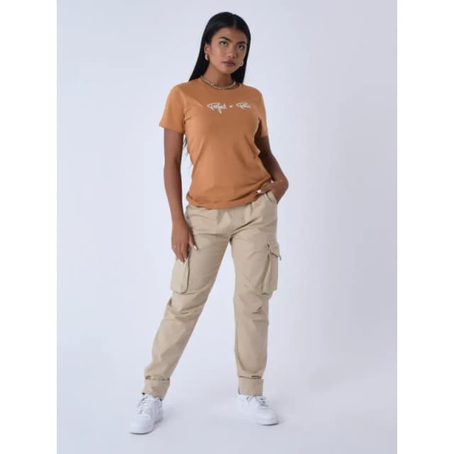 Project X Paris T-Shirt embroidery logo woman Project X Paris Basic Beige Female XS