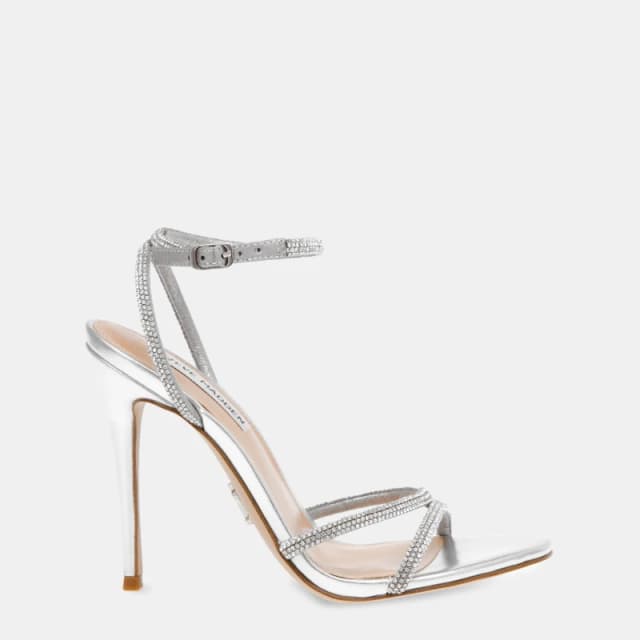 Steve Madden Womens Bryanna Heeled Sandals Silver female 4 (37)