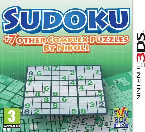 Sudoku 7 other Complex Puzzles by Nikoli Nintendo 3DS Game