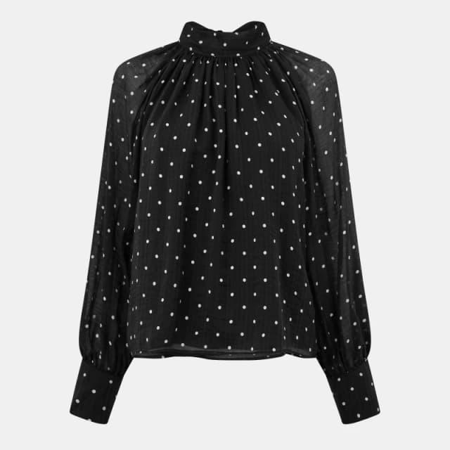 Nobodys Child Womens Celeste Long-Sleeve Blouse Black female 4 (3XS)