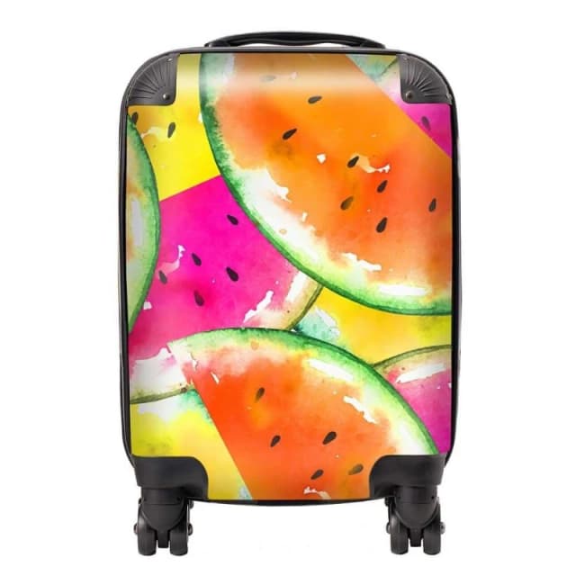 Warren Reed - Designer Watermelon Design Suitcase in Orange Size: Large Orange Unisex Large
