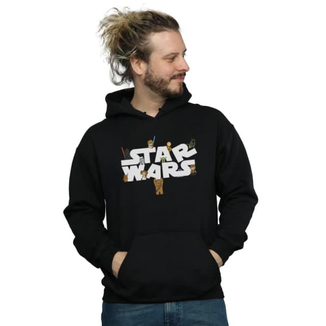 Star Wars Star Wars Men Kiddie Logo Hoodie in Black Size: Small Black S Male 5059308849045