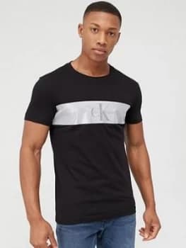 Calvin Klein Jeans Reflect Stripe Monogram Slim Fit T-Shirt - Black