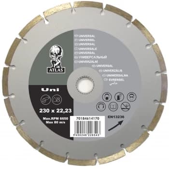 Atlas Uni Diamond Cutting Blade - 230 x 22.23mm