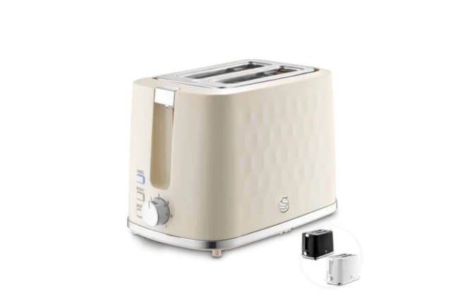 Swan Hexton 2 Slice Toaster in Cream Cream Unisex