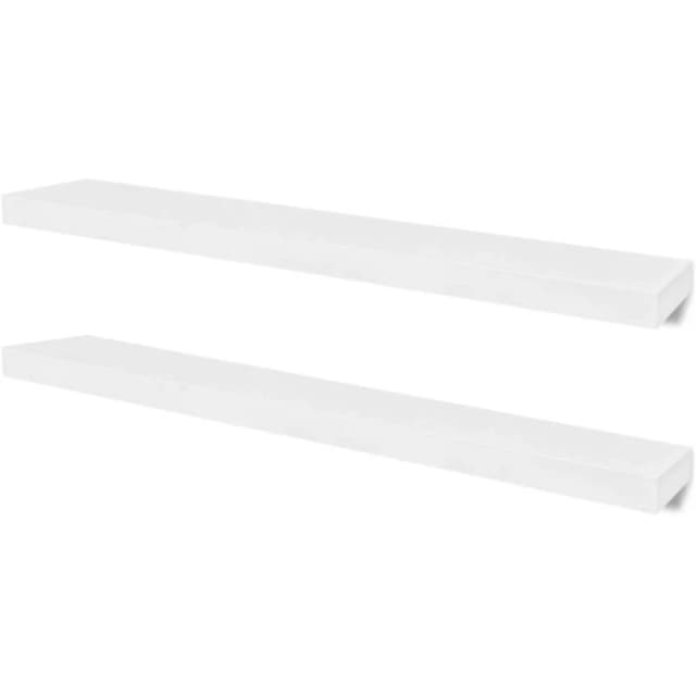 VIDAXL 2 White mdf Floating Wall Display Shelves Book/DVD Storage Vidaxl 8718475938576