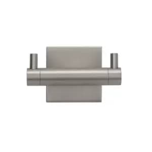 Croydex Flexi-Fix Chiswick Brushed Satin Zinc-Plated Silver Effect Steel & Zinc Alloy Medium Double Hook (Holds)5Kg