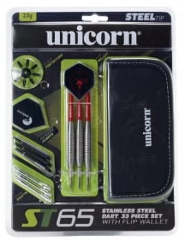 Unicorn ST65 23g Stainless Steel Darts Set 33 Piece.