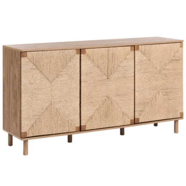 Beliani 3 Door Sideboard Bondi Light Brown