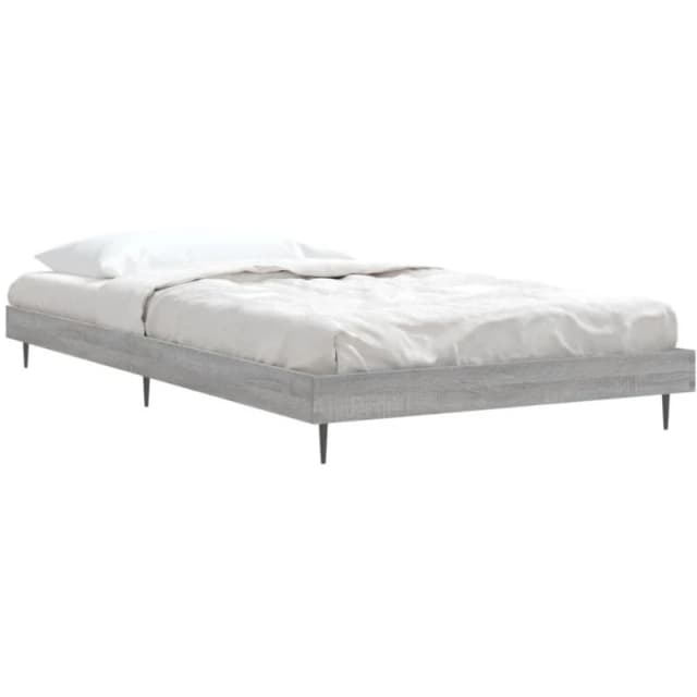 VIDAXL Bed Frame without Mattress Grey Sonoma 100x200cm Engineered Wood Vidaxl 8720845797522