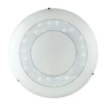 Fan Europe Lighting - Fan Europe DIADEMA LED Patterned Glass Flush Ceiling Light White 2100lm 4000K Dimmable 35cm