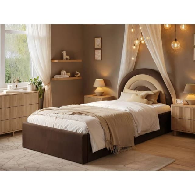 Flair Ava Single Ottoman Bed in Brown Brown Unisex Single