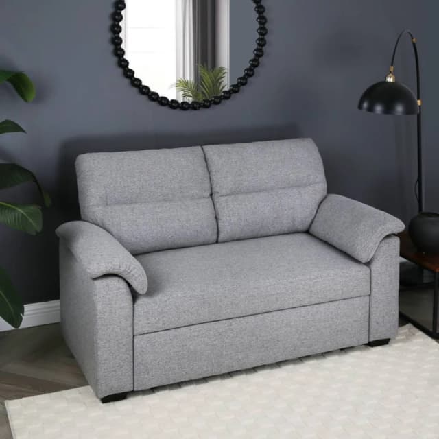 Home Garden Direct Tivoli - 2 Seater Pull out Sofa Bed in Soft Woven Fabric in Grey Grey Unisex 2 Seater