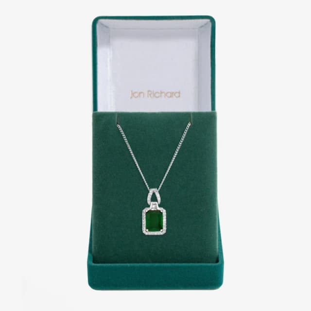 Jon Richard Cubic Zirconia Emerald Perfume Bottle Pendant Pendant Necklaces One Size Silver 71690111000