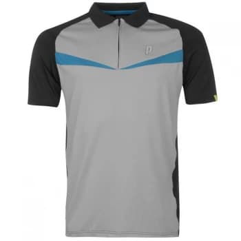 Prince Half Zip Dart Panel Shirt Mens - Aqua