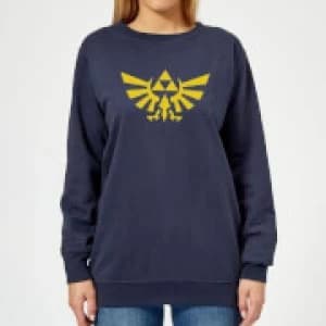 Nintendo Legend Of Zelda Hyrule Womens Sweatshirt - Navy - L