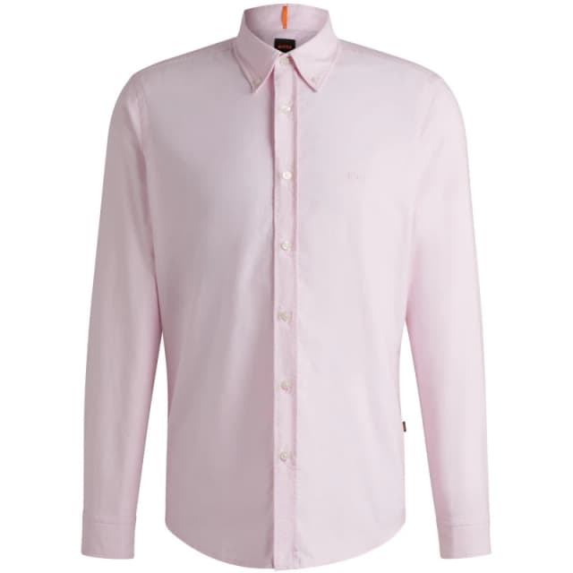 Boss Mens Rickert Oxford Shirt, Classic Style Pink 682 male L