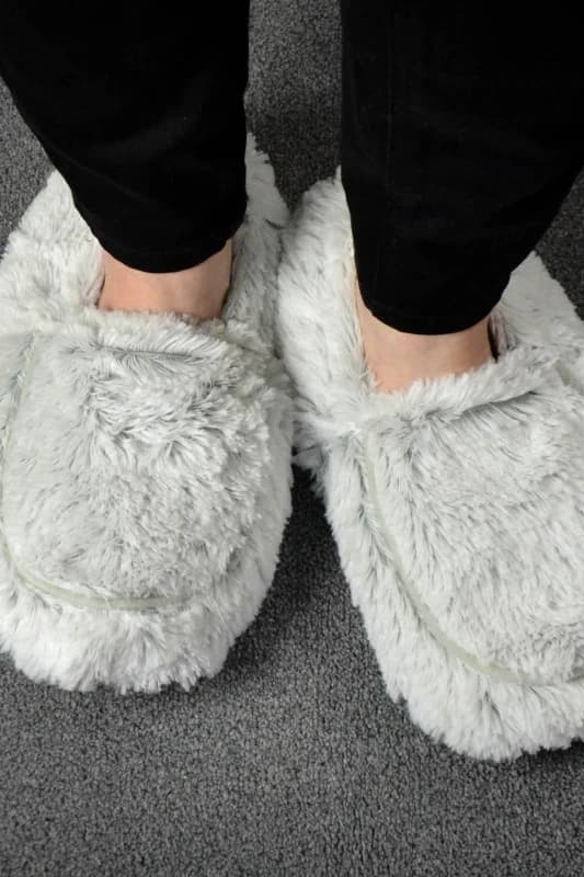 Intelex Plush Grey Microwavable Slippers Multi unisex