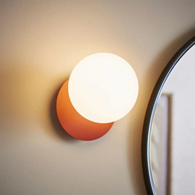ValueLights ValueLights Darla Frosted Globe IP44 Rated Bathroom Wall Light in Burnt Orange Burnt Orange One Size Unisex 5016529274902