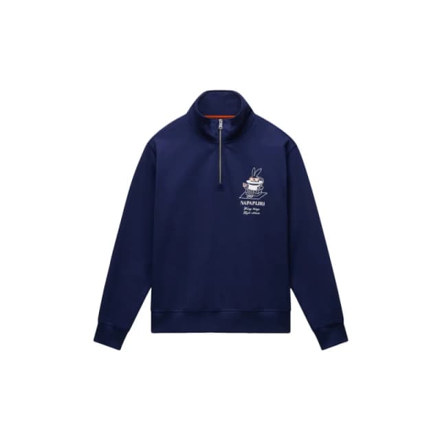 Half-zip sweatshirt in French terry Napapijri Sol Bleu Male XS