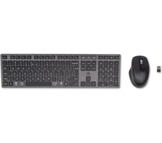 HP 720 Multi-Device Rechargeable Wireless Keyboard & Mouse Set - Black 198122139866
