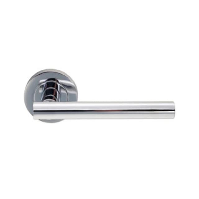 Spira Brass Jura Lever Door Handle Polished Chrome