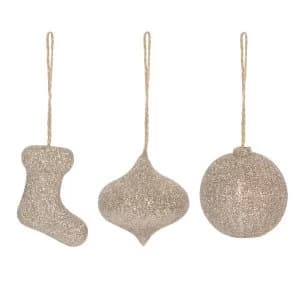 Set of 3 Deck The Halls Sparkle Decorations