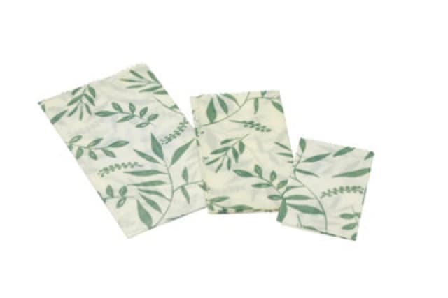 Natural Elements Set of 3 Reusable Vegan Food Wrap Sheets, Organic Cotton Cling Film Alternative White unisex