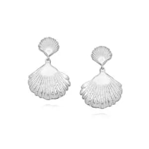 Daisy London Jewellery 925 Sterling Silver Isla Double Shell Earrings Sterling Silver