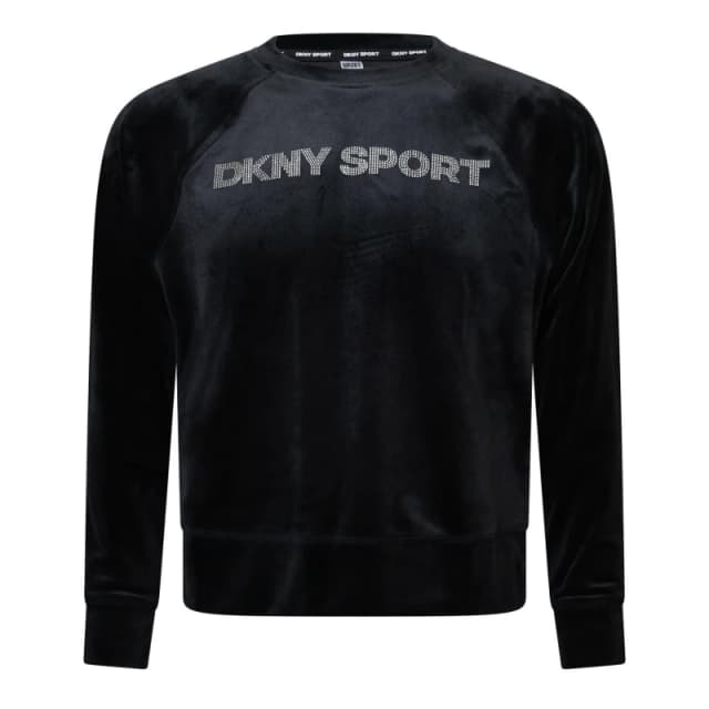 DKNY Rhinestone Logo Sweatshirt Black female S