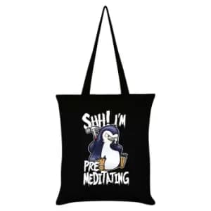 Psycho Penguin Shh! IA'm Pre-Meditating Tote Bag (One Size) (Black)