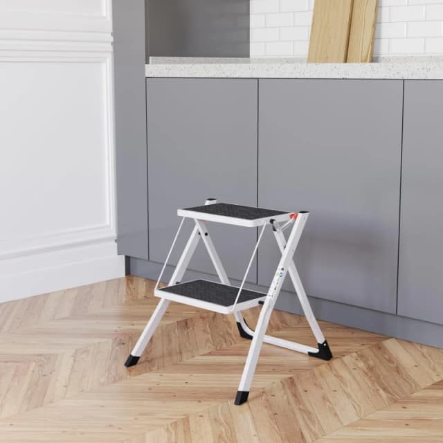 Lassic Home Vida 2 Step Folding Step Ladder White unisex 2 Step