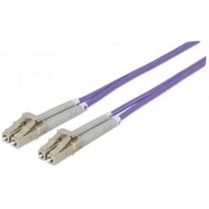 Intellinet Fibre Optic Patch Cable Duplex Multimode LC/LC 50/125 m OM4 10m LSZH Violet Fiber Lifetime Warranty