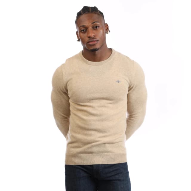 Gant Lambswool Blend Crewneck Sweatshirt Khaki male S