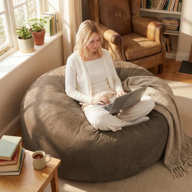 Urban Meuble Modern Round Bean Bag Sofa Chair Coffee unisex One Size