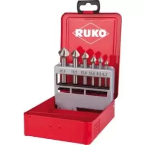 RUKO 102152E Countersink set 6 Piece 6.3 mm, 8.3 mm, 10.4 mm, 12.4 mm, 16.5 mm, 20.5mm HSSE-Co 5 Cylinder shank 1 Set