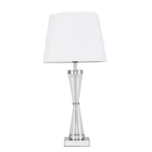 Bishop Chrome Table Lamp with White Aspen Shade