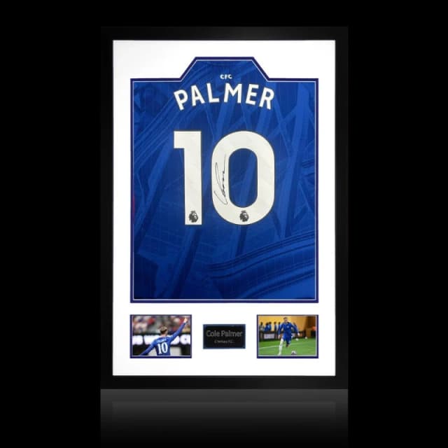 The Fan Cave Cole Palmer Signed Chelsea 25/26 Shirt Premium Fra Blue unisex 850mm x 60