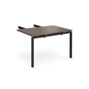 Adapt add on unit double return desk 800mm x 1200mm - Black frame and walnut top