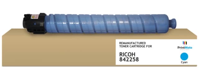 PrintMate RICOH 842258. remanufactured toner. Cyan 19000p