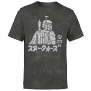 Star Wars Kana Boba Fett Mens T-Shirt - Black Acid Wash - L - Black