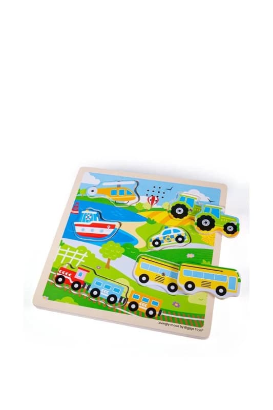 Bigjigs Toys Wooden Transport Sound Puzzle Multi unisex