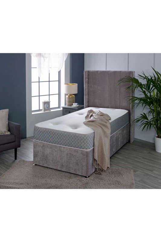 Starlight Beds Nebraska Tufted Hybrid Mattress Soft Feel Cool Touch Quilted Surface in Light Grey Size: Small Single Light Grey Unisex Small Single