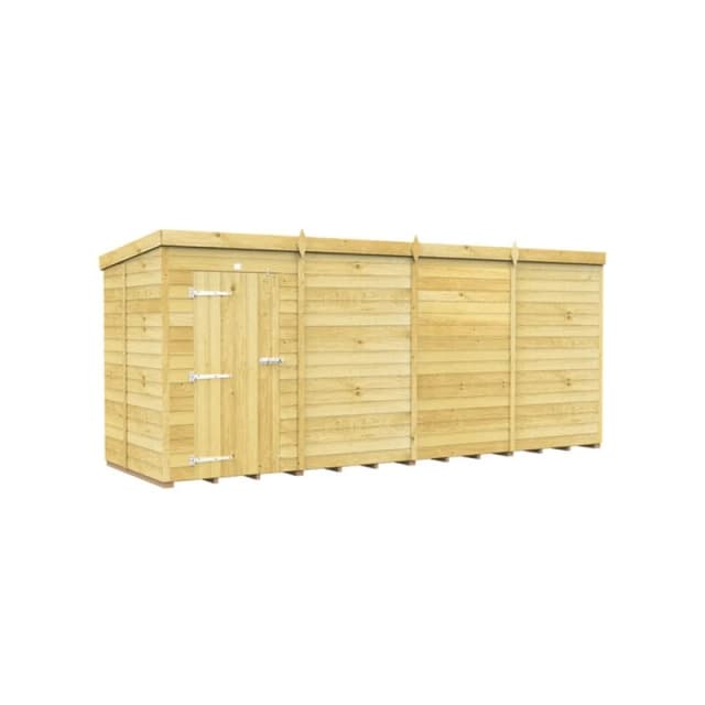 Buttercup Farm 16 x 5 Feet Pent Shed - Single Door W/O Window - L147 x W474 x H201cm in Brown Brown Unisex