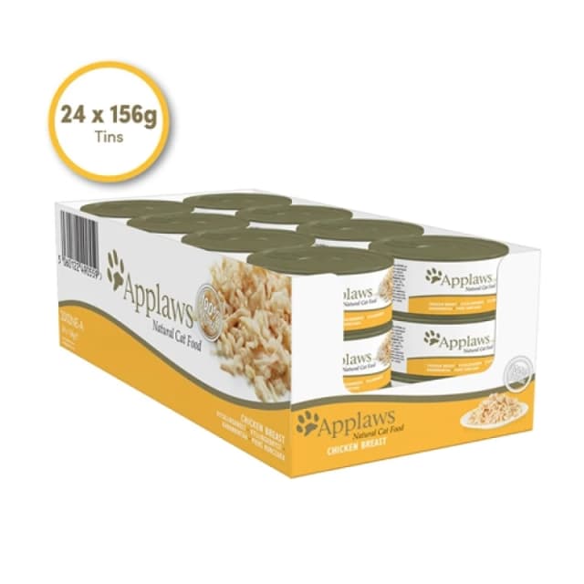 Applaws Natural Chicken Breast Wet Cat Food Tin, 24 x 156g