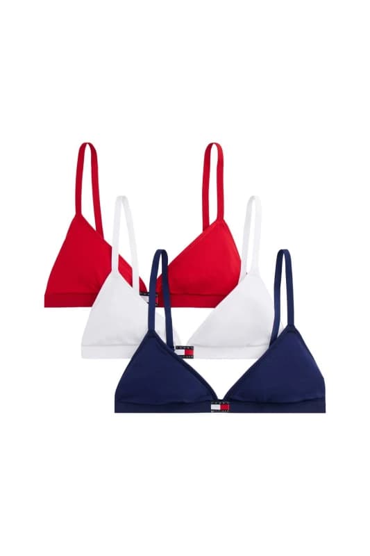 Tommy Hilfiger Womens Heritage Packs 3 Pack Triangle White/Red/Navy Size: Medium Multicolor Female M